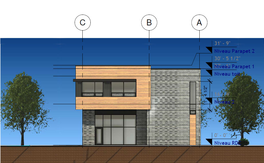 Blueprints of a building using the design-build method.